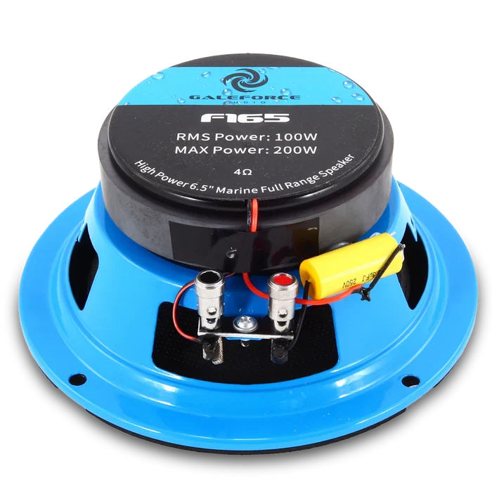 Galeforce F1-65 6.5" 100W RMS Marine Midrange Speakers w/ Bullet Tweeter (Pair) Galeforce Audio