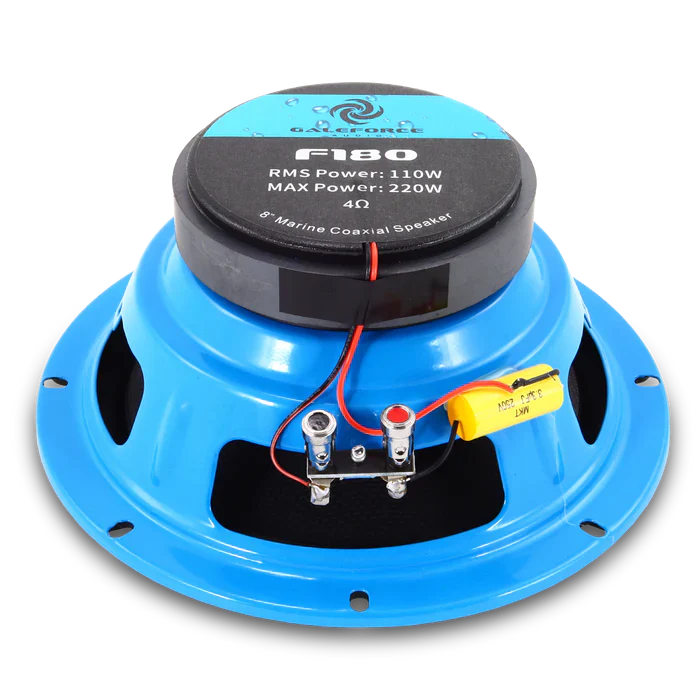 Galeforce F1-80 8" 120W Marine Midrange Speakers with Built-in Horn (Pair) Galeforce Audio