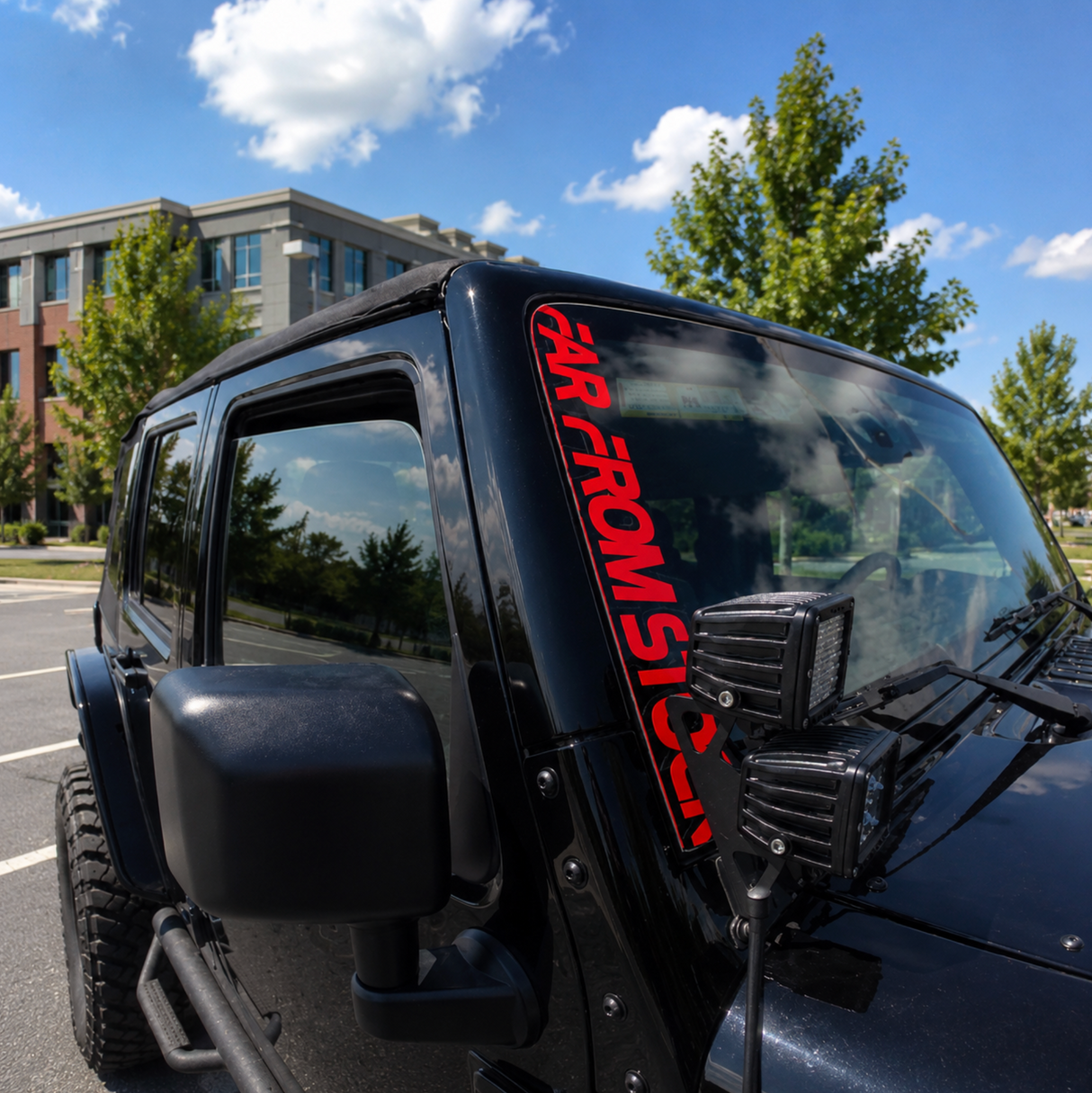 17" FFS Jeep JK Windshield Pillar Decal Far From Stock - Merch