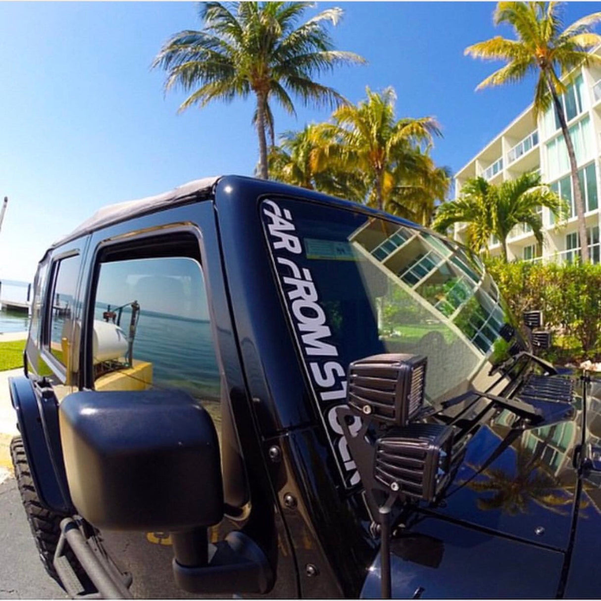 17" FFS Jeep JK Windshield Pillar Decal Far From Stock - Merch