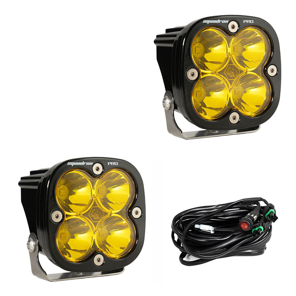 Baja Designs Squadron Pro Black LED Auxiliary Light Pod Pair Baja Designs