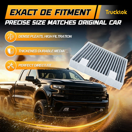 Trucktok 2007-2014 Silverado Sierra Cabin Air Filter Replaces 23101674 CF193C TruckTok