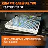 Trucktok 2014-2019 Silverado Sierra Cabin Air Filter Replaces CP809 23281440 TruckTok