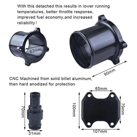 For 2010-2014 6.7L Dodge Ram Cummins EGR Throttle Valve Cooler Delete Kit Flashark