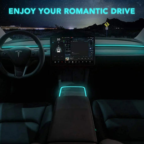 For Tesla 2021 Model 3/Y Neon Light Tubes Center Console RGB Interior LED Strip Lights Flashark