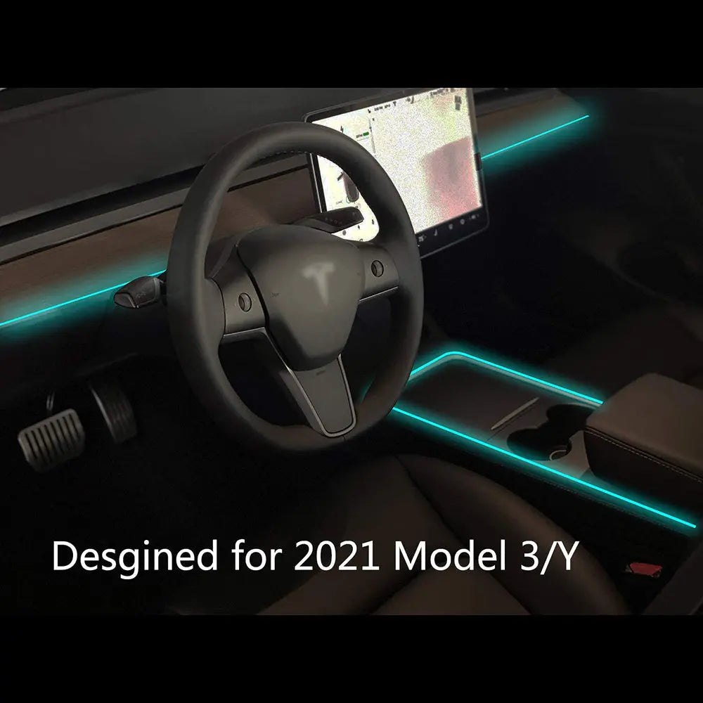 For Tesla 2021 Model 3/Y Neon Light Tubes Center Console RGB Interior LED Strip Lights Flashark