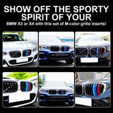 M-Colored Stripe Grille Insert Trims Compatible with BMW 11-20 X3 X4 Flashark