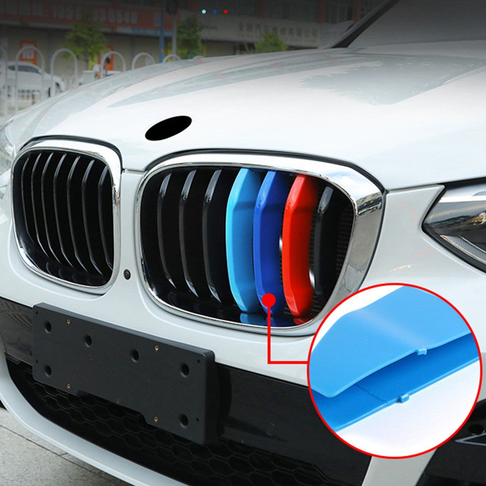 M-Colored Stripe Grille Insert Trims Compatible with BMW 11-20 X3 X4 Flashark