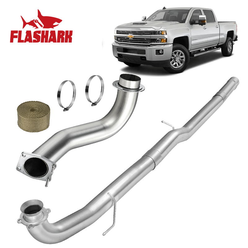 3.5'' Downpipe Exhaust For 2017-2023 Chevy/GMC Silverado/ Sierra L5P Duramax Diesel 6.6L Flashark
