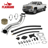 3.5'' Downpipe Exhaust For 2017-2023 Chevy/GMC Silverado/ Sierra L5P Duramax Diesel 6.6L Flashark