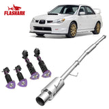 2002-2007 Subaru WRX/STI GD EJ205 Catback Exhaust 3" Pipe 4.5" Muffler Tip + Downpipe Up-pipe Flashark