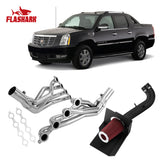 Long Tube Headers for 2007-2014 Chevy Silverado/Suburban/Tahoe GMC Sierra/Yukon Cadillac Escalade 4.8L/5.3L/6.0L/6.2L Vortec Flashark