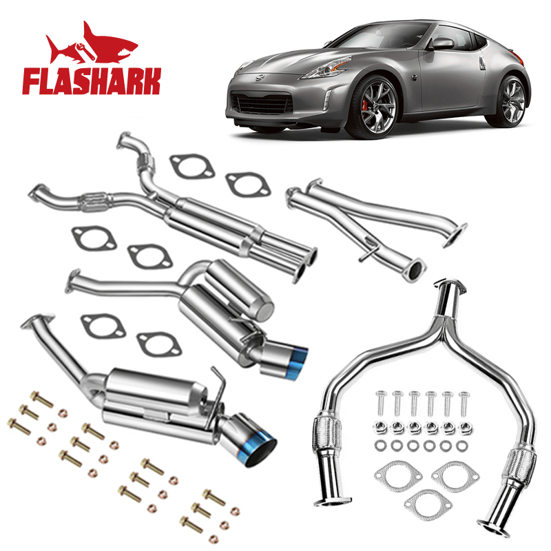 Y Pipe Downpipe Exhaust for 2008-2016 Nissan 370Z Z34 / Infiniti G37 V36 VQ37VHR 3.7L Flashark