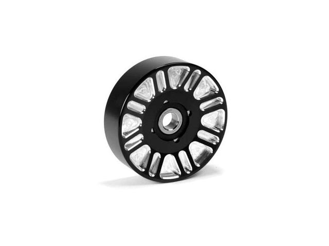 Fleece FPE-34657 Billet Aluminum Upper Fan Idler Pulley, Black and Machined, 2003-2018 Dodge 5.9L/6.7L Cummins Fleece Performance