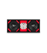 KTPONV2-206RED / DUAL 6" RED LOADED PORTED BOX + 1 TWEETER Comando Audio Inc.