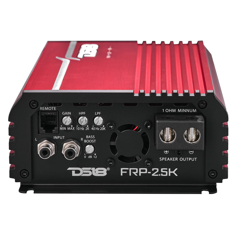 FRP Compact Full-Range Class D 1-Channel Amplifier 2,500 Watts Rms @ 1-ohm Red