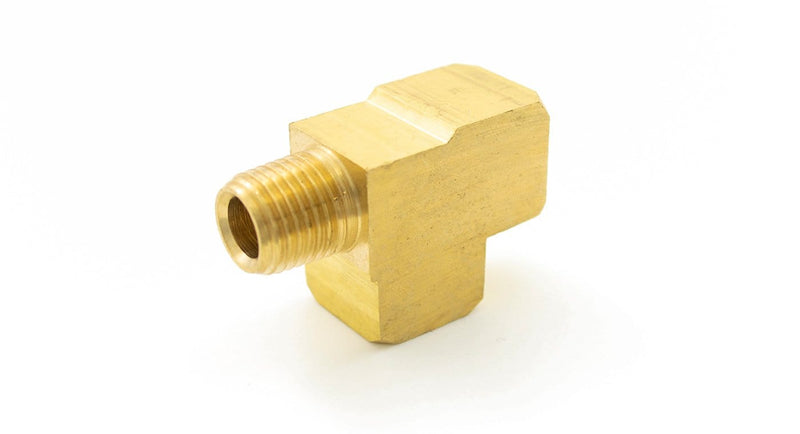 1/4" NPT Brass Run Tee Fitting