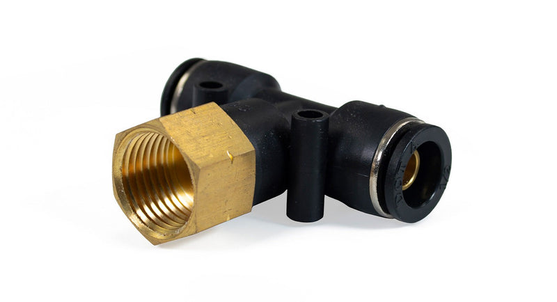 1/2" Female NPT to 1/2" PTC Union Tee Fitting