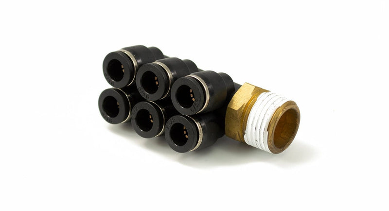 1/2" Male NPT to 6x 5/16" PTC Fitting (6 Way Banjo)