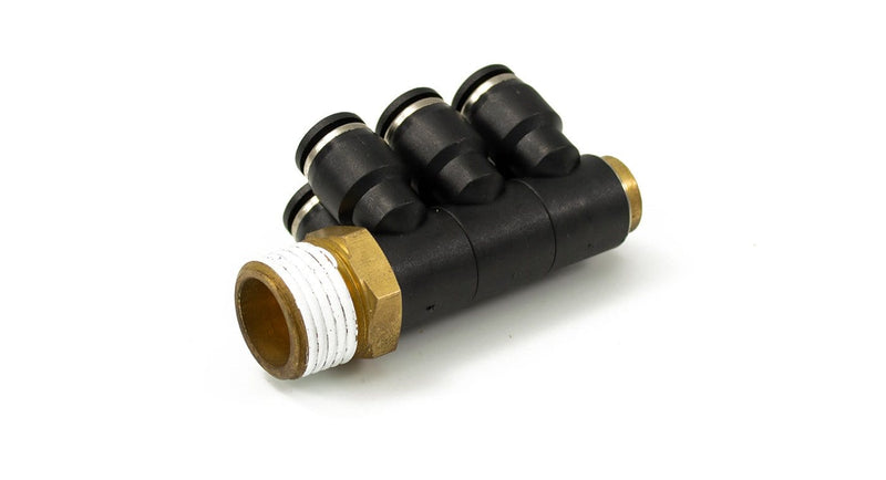 1/2" Male NPT to 6x 5/16" PTC Fitting (6 Way Banjo)