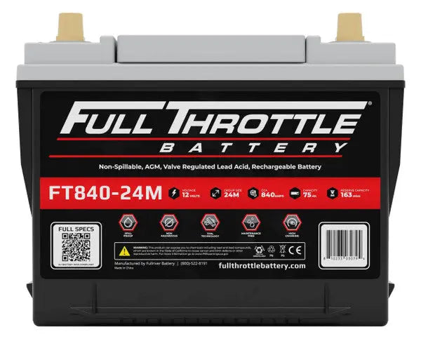 Full Throttle Battery FT840-24M High Performance AGM Battery