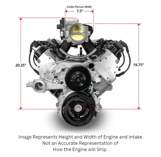 GM LS Compatible 376 c.i. Pro Series Engine - 525 Horsepower - Deluxe Dressed - Black Pulley Kit - Holley Terminator X EFI System