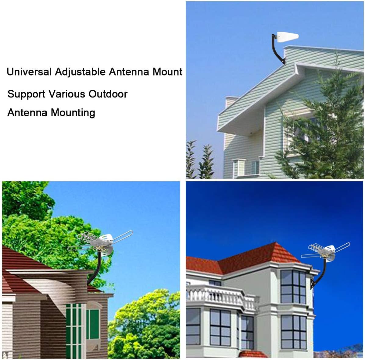 Attic Adjustable Weatherproof Outdoor TV Antenna Mounting Pole 1byone