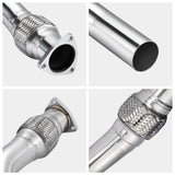 Flashark 2.4" Stainless Steel Downpipe Exhaust for 2010-2016 Audi S4 B8/B8.5 3.0T V6