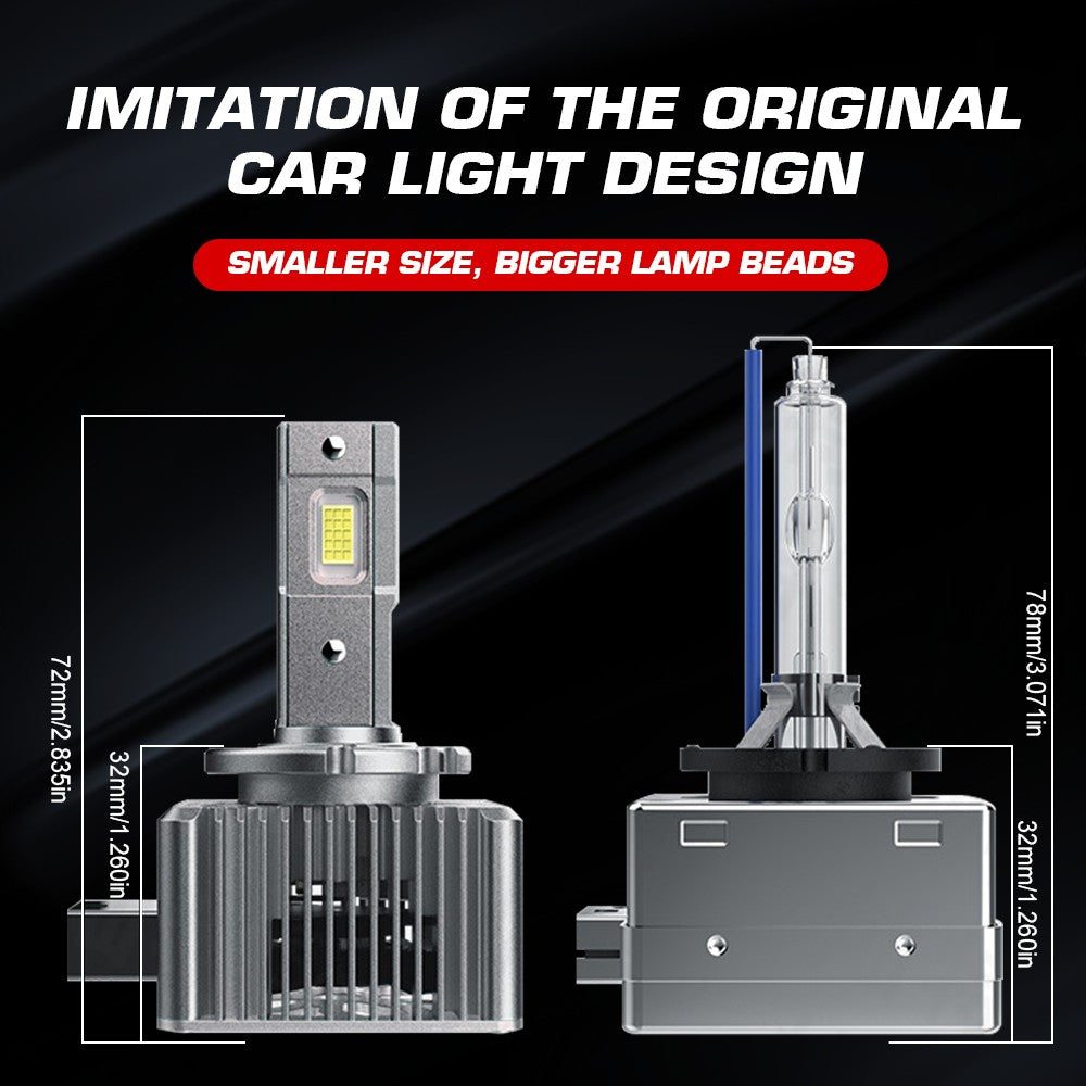 D1S D3S D8S LED Headlight Bulbs 70W 8600LM 6000K White | 2 Bulbs Flashark