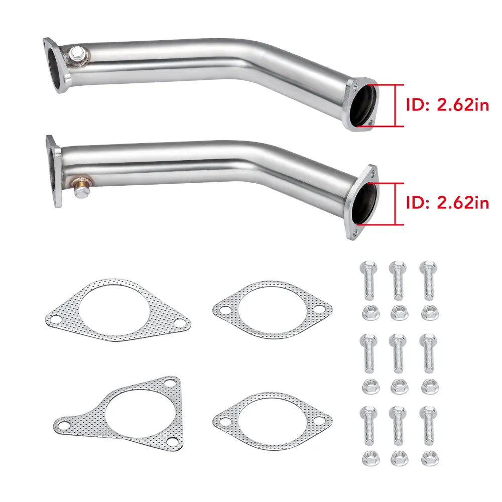 Flashark High-Flow Racing Downpipe for 2017+ INFINITI Q60 / 2016+ INFINITI Q50 VR30 3.0L Twin Turbo