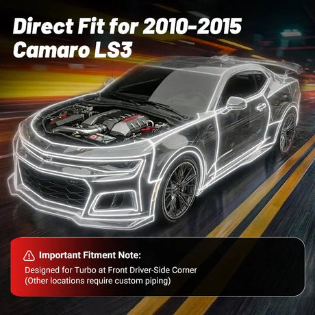Flashark Intercooler + Piping Kit for 2010–2015 Chevrolet Camaro LS3 V8 (Single Turbo NA-T Swap) Flashark