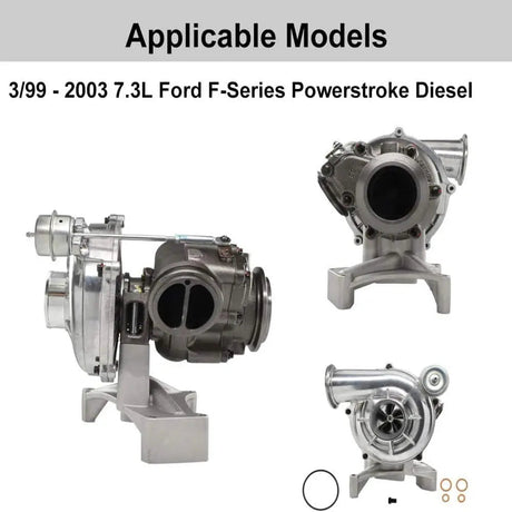 Non-EBP Valve Kit for Ford 1999.5-2003 7.3L Powerstroke Diesel Turbo Pedestal +Bolts & Exhaust Housing Flashark