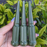 32 Pc 14x1.5 7-Spline Spike Lug Nuts 4.5" Tall - Powder Coated + Key Socket