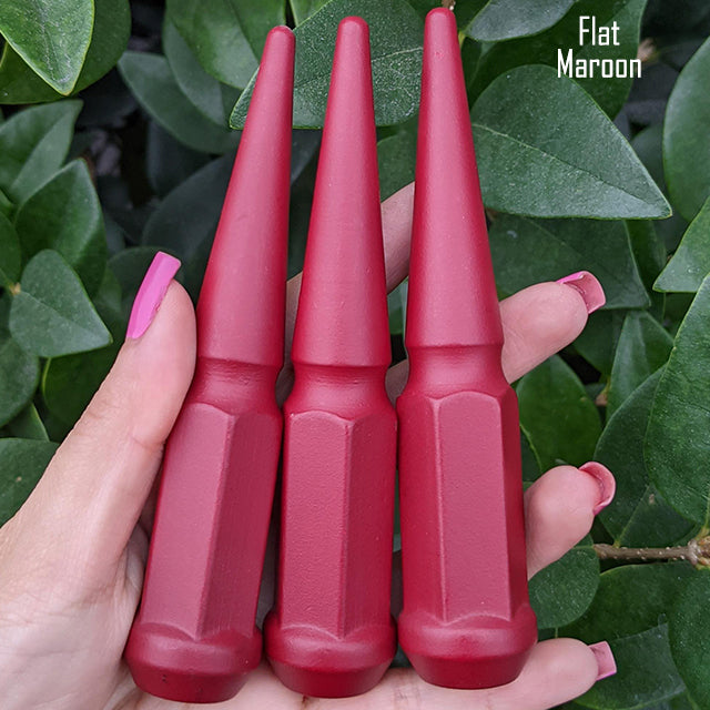32 Pc 14x1.5 Spike Lug Nuts 4.5" Tall - Powder Coated - Various Colors
