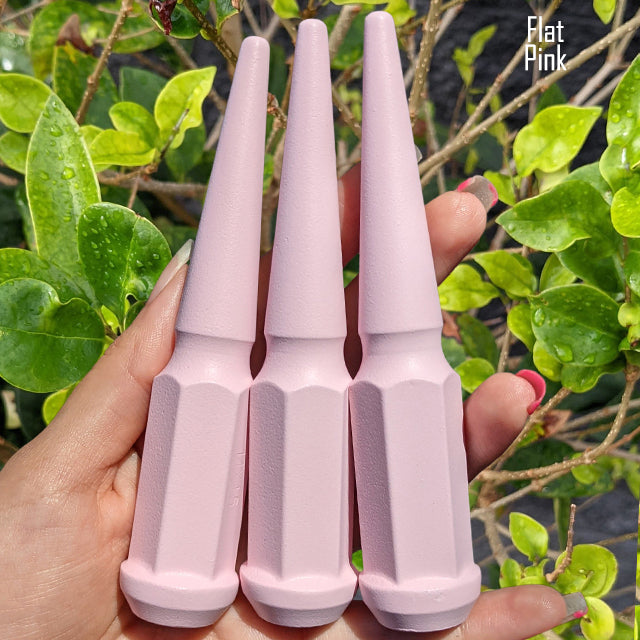 24 Pc 14x1.5 Spike Lug Nuts 4.5" Tall - Powder Coated - Various Colors