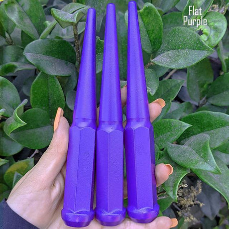 32 Pc 14x1.5 Spike Lug Nuts 6" Tall - Powder Coated - Various Colors