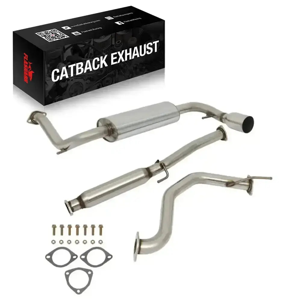 For 1990-1991 Honda CRX 1.5L 4" Rolled Muffler Tip Racing Catback Exhaust System Flashark