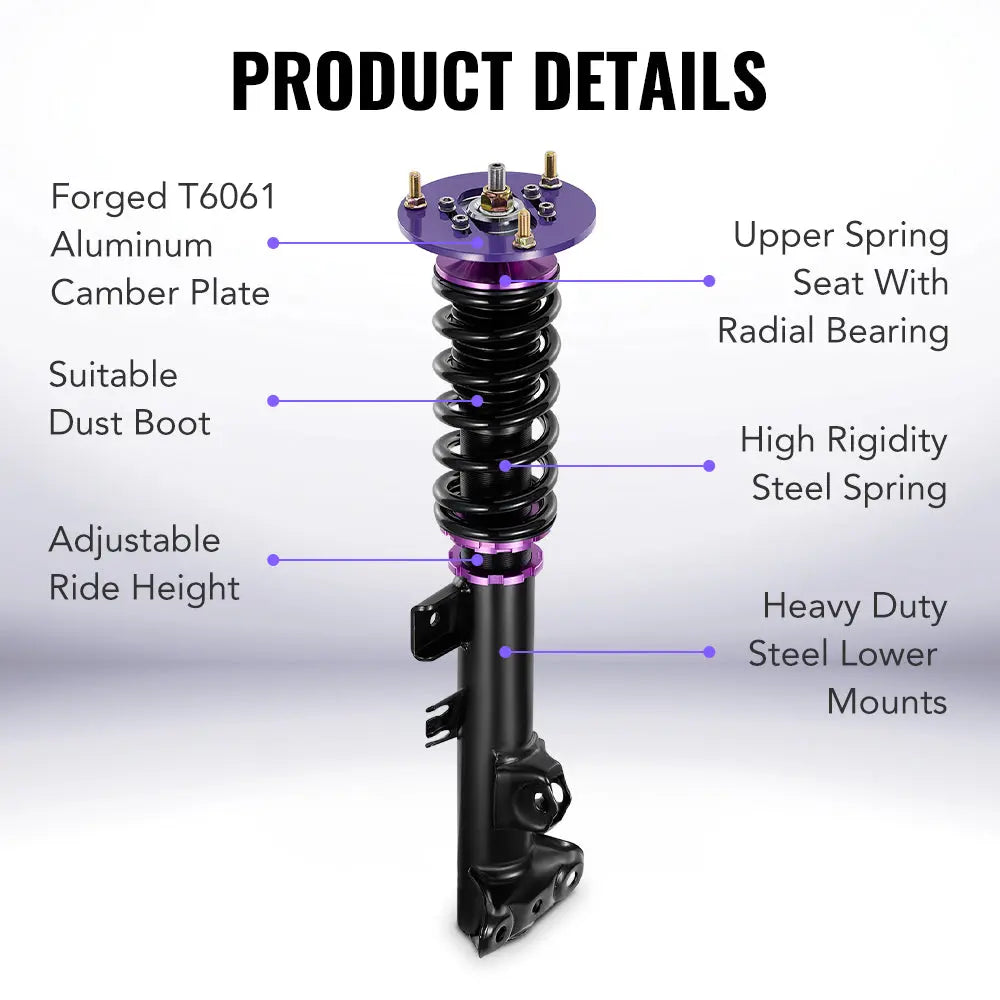 For 1990 -1998 BMW 3 Series(E36) 4-door sedan Coilover Shock Absorbers Struts 4PCS Flashark