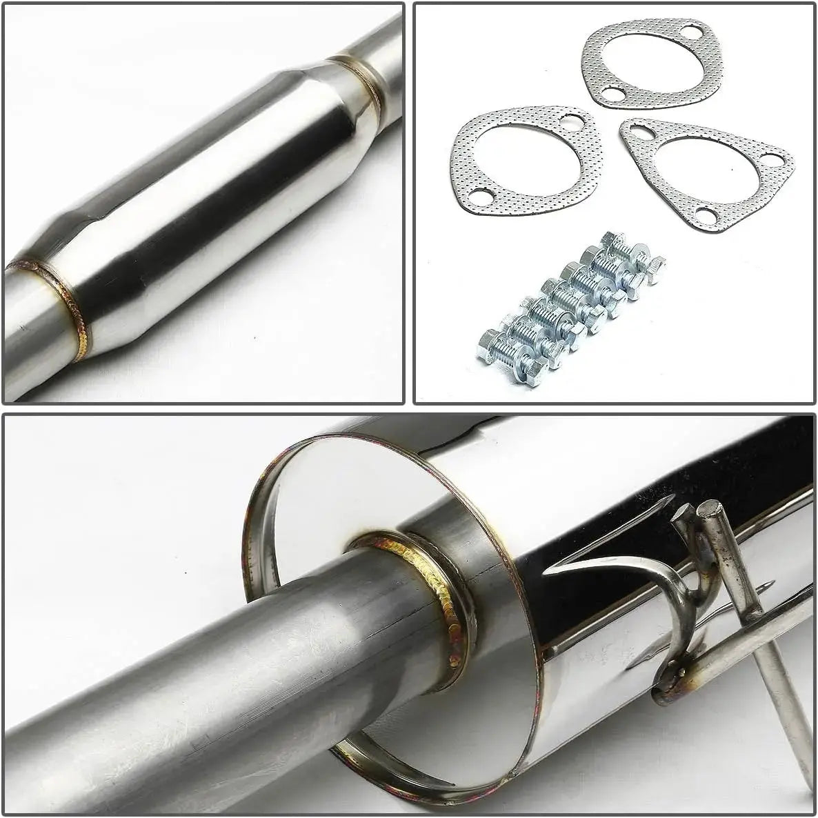 1992-1995 Honda Civic 1.5L 4.5 Inches Burnt Muffler Tip Racing Catback Exhaust System Flashark