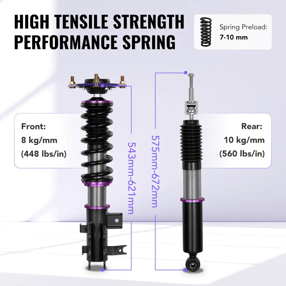 For 2016-2022 Acura ILX (DE2) 32-Way Damping Coilover Shock Absorbers Struts | Flashark
