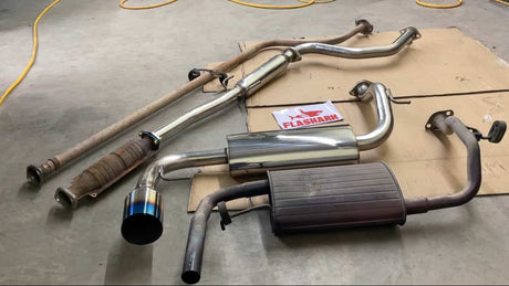 1988-1991 Honda CRX 1.5L 4.5" Burnt Muffler Tip Racing Catback Exhaust System Flashark