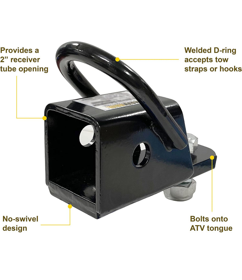 MaxxHaul 50619 Bolt-On 2" ATV, UTV, Trailer Hitch Receiver Adapter