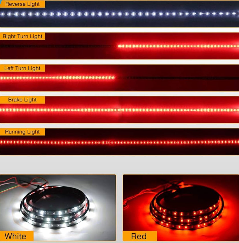 Barre lumineuse de hayon 60" pour freins/clignotants/marche arrière 