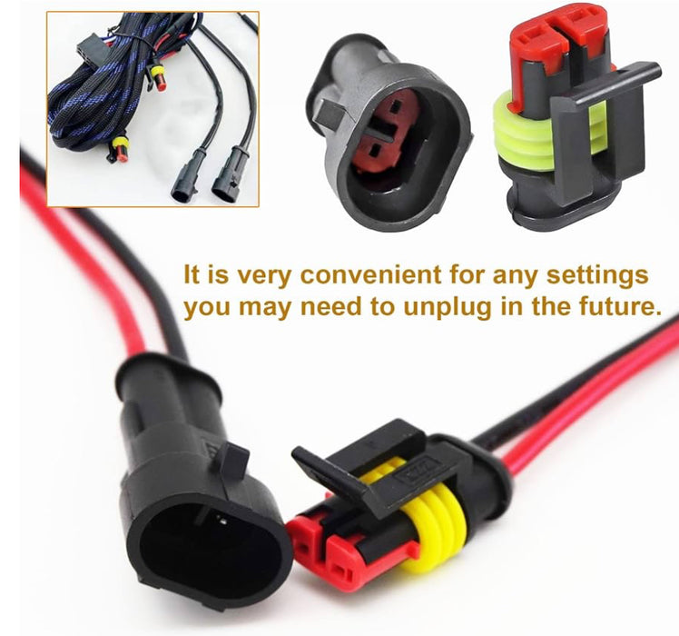 2-PIN waterproof connectors 5 pack