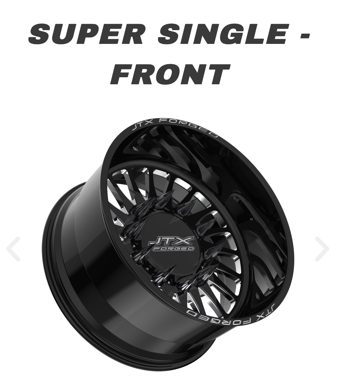 JTX 24”x8.25” Omen Dually Black wheels(6 wheels)