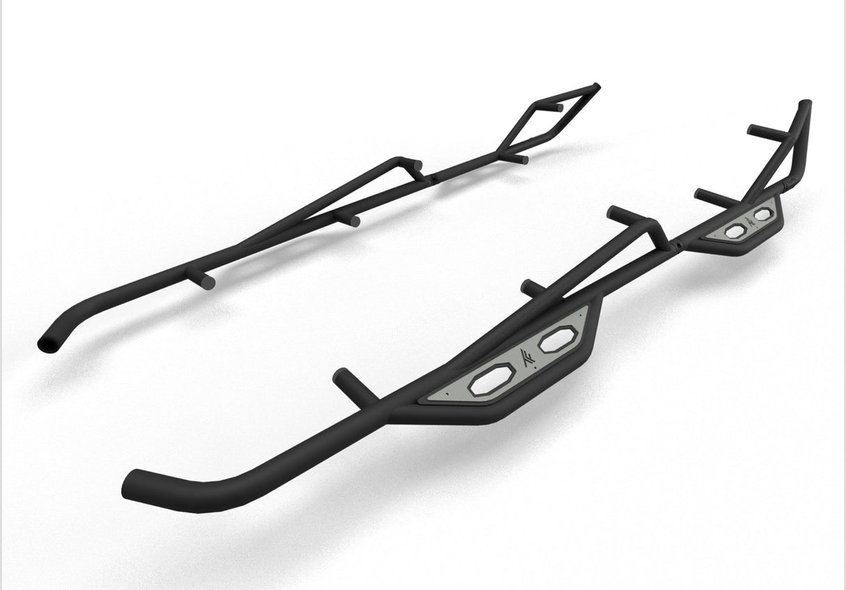 Thumper Fab Maverick X3 MAX Nerf Rails / Rock Sliders. Black/Orange