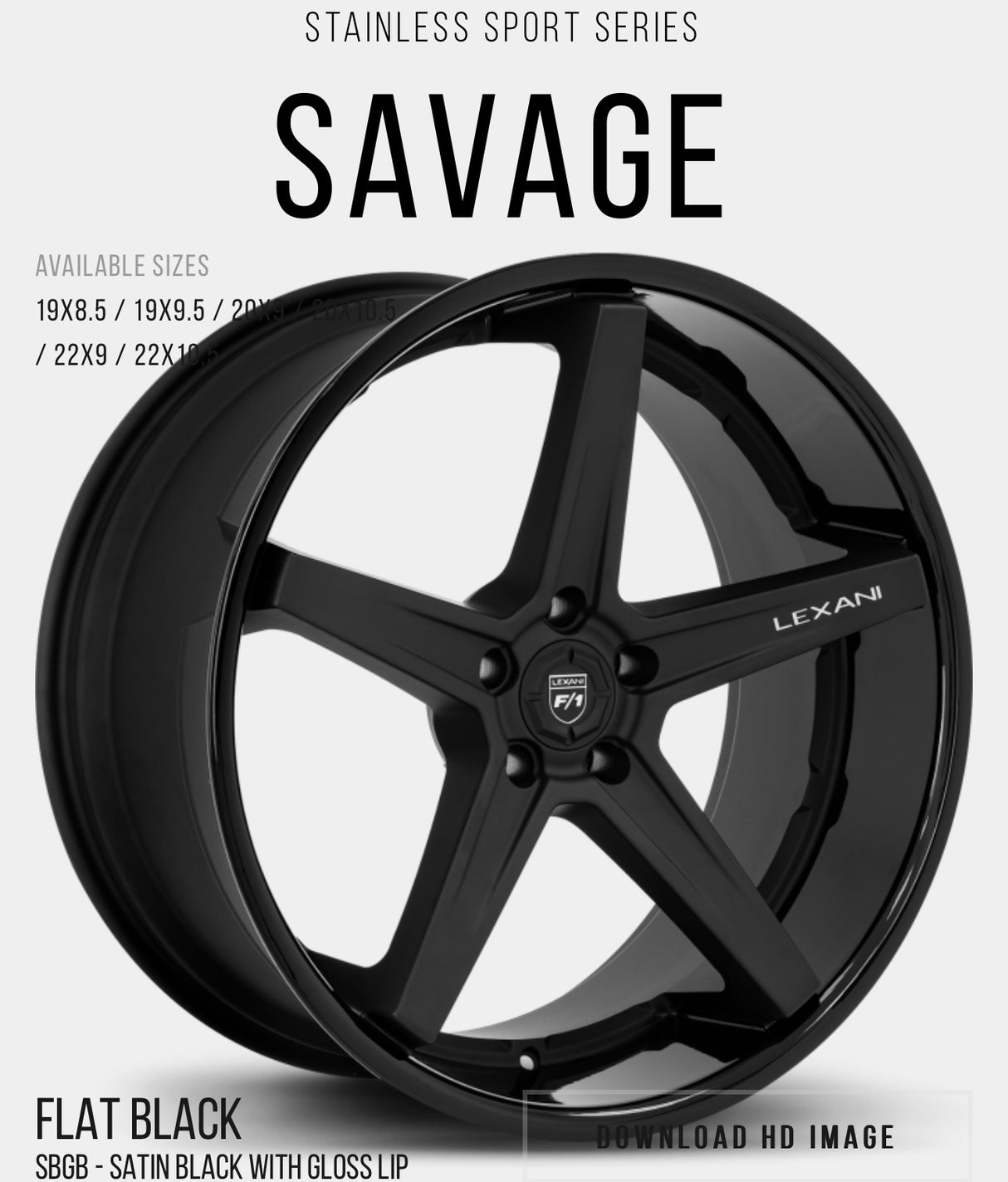 Roues Lexani 19 pouces Noir mat SBGB
