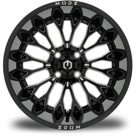 MODZ® Convict 15x10 Glossy Black with Ball Mill Golf Cart Wheel