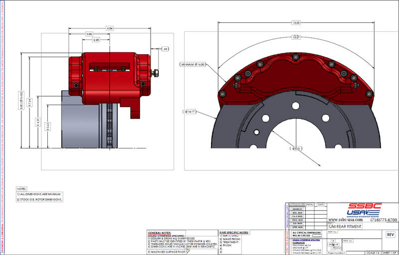 American Made B8-Barbarian 8 Piston Billet Aluminum Direct Fit Rear Disc Brake Kit W/DS Rotors. Black A404-31BLK-DS