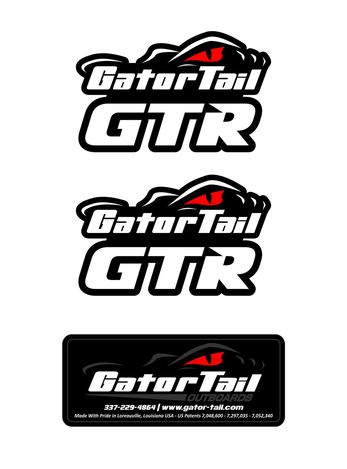 2 GTR Decals (1 Patent Decal included) GatorTail